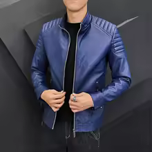 Revers haute qualité classique veste en cuir