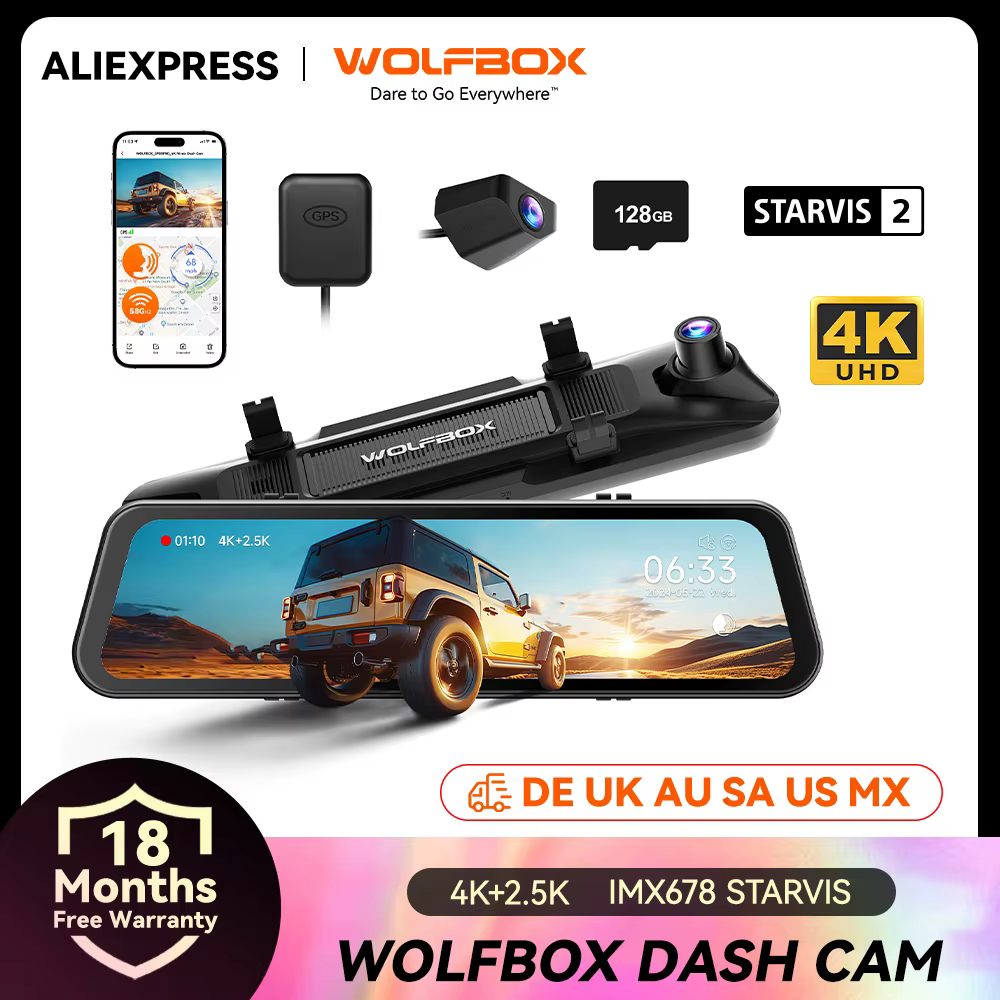 WOLFBOX G900 PRO Dash Cam 4K + 2.5K