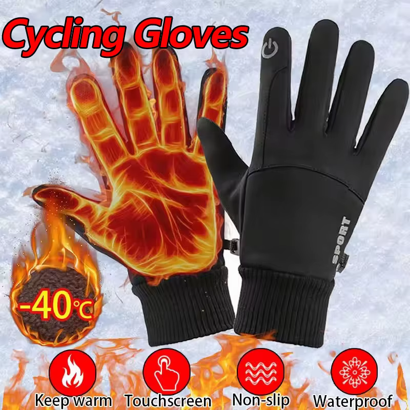 Gants polaires noirs d'hiver